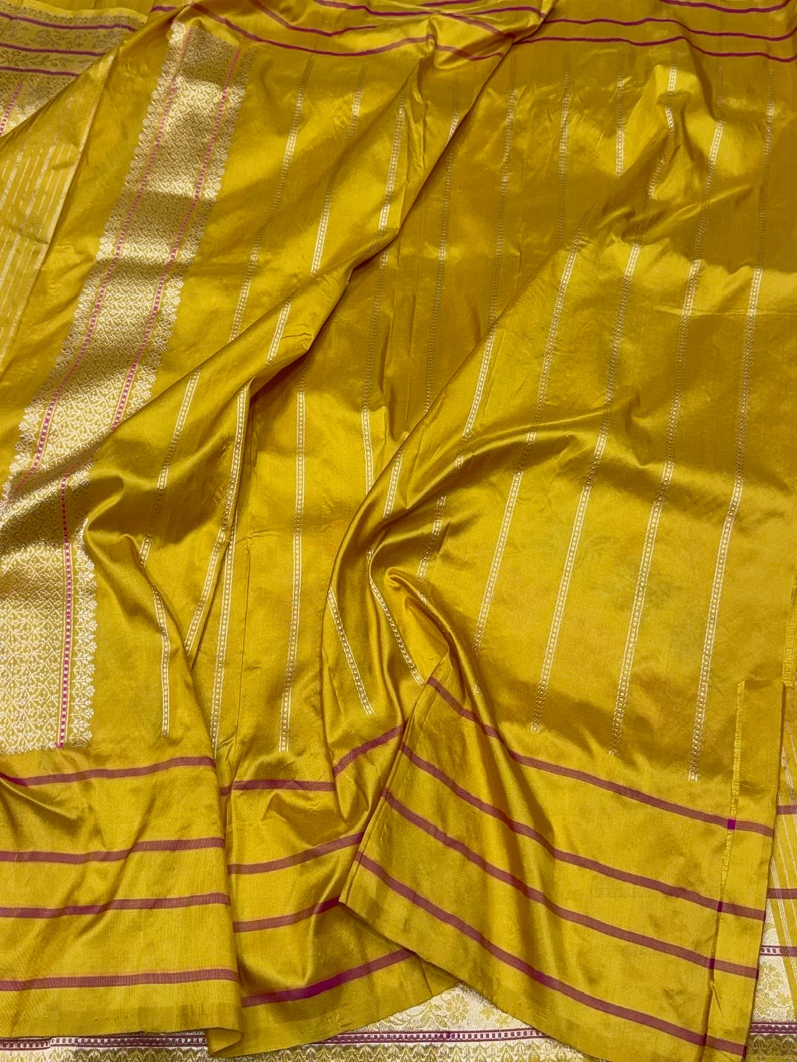 Yellow Pure Katan Silk Handwoven Banarasi Brocade Saree
