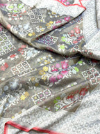 Water Gold Pure Muslin Cotton Tissue Jamdani Ektara Weave Handloom Banarasi Saree