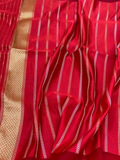 Purple Pure Katan Mulberry Silk Handwoven | Kadhwa + Kadhiyal Technique | Elegant Lightweight Banarasi Saree
